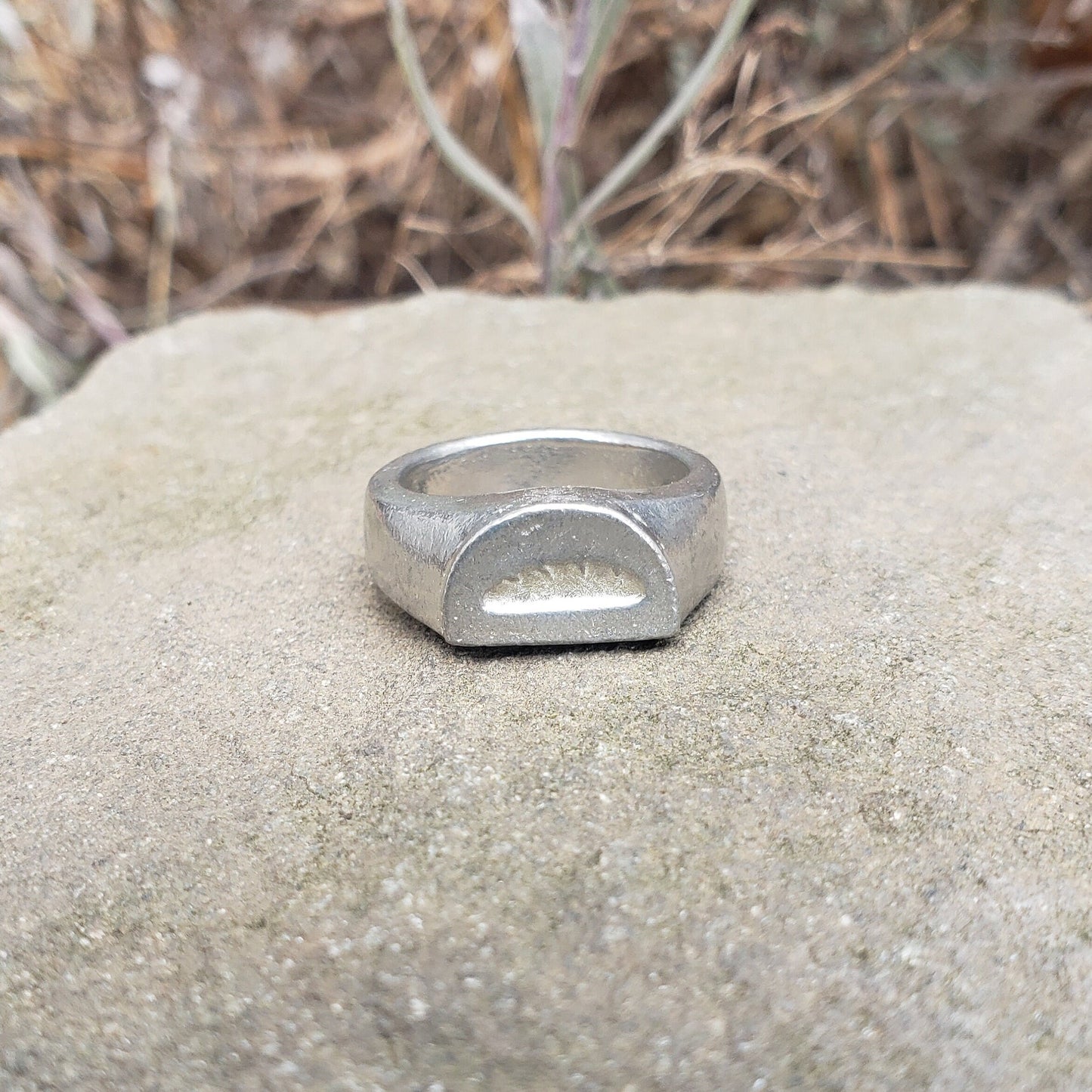 Baguette wax seal signet ring