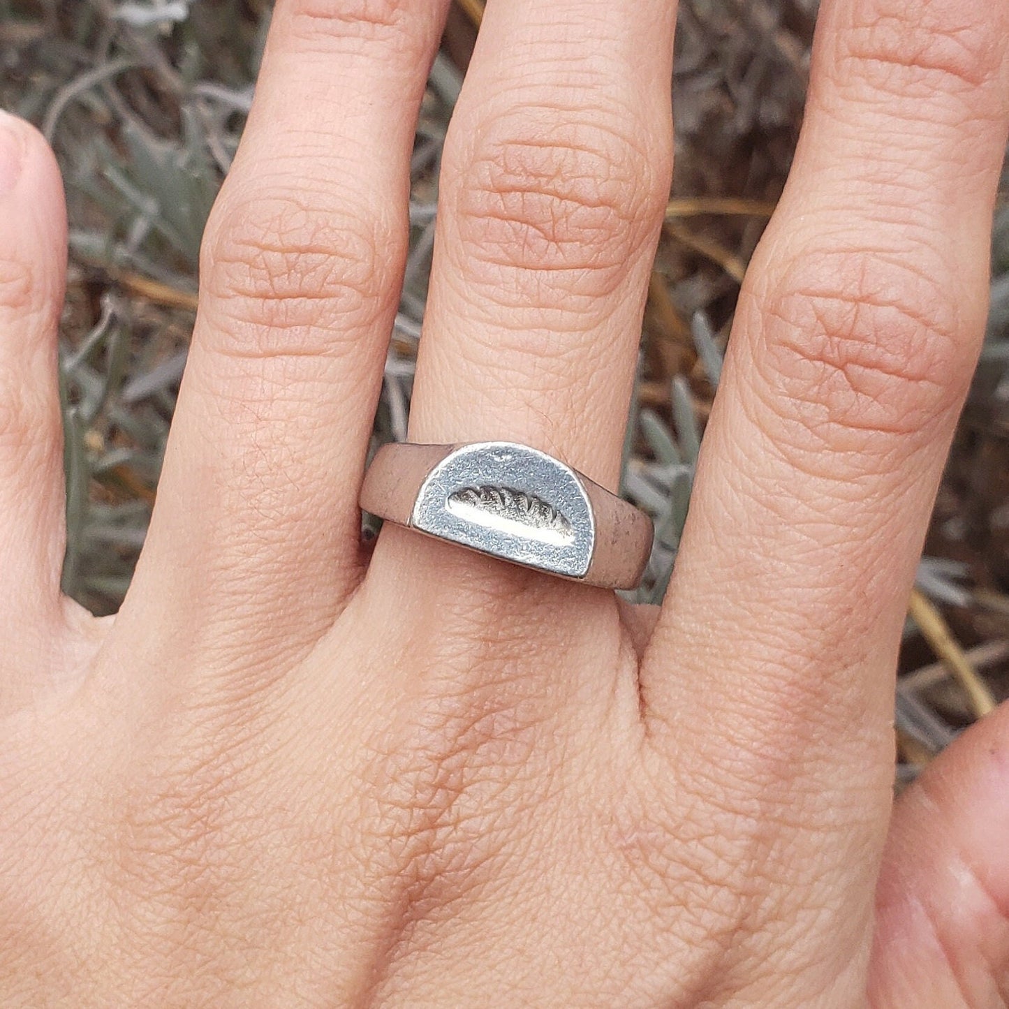 Baguette wax seal signet ring