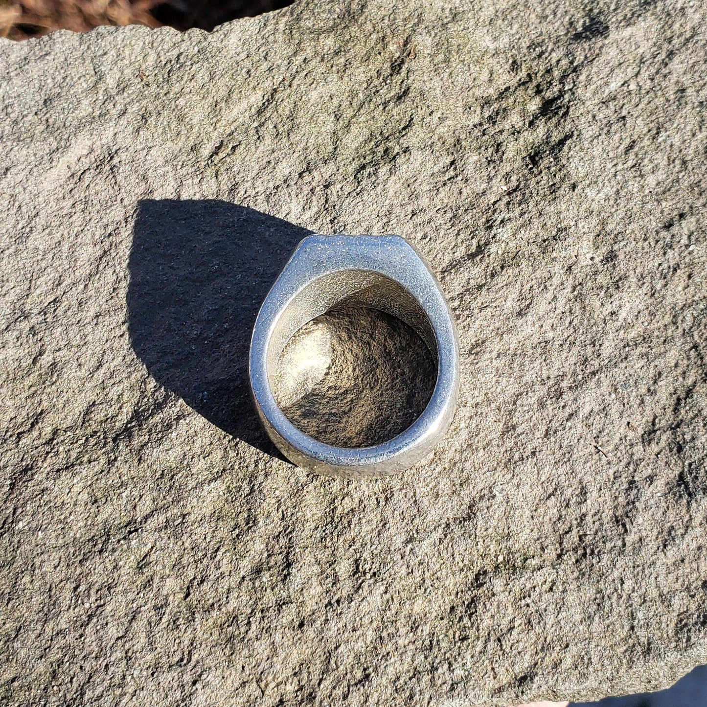 Stone arch wax seal signet ring