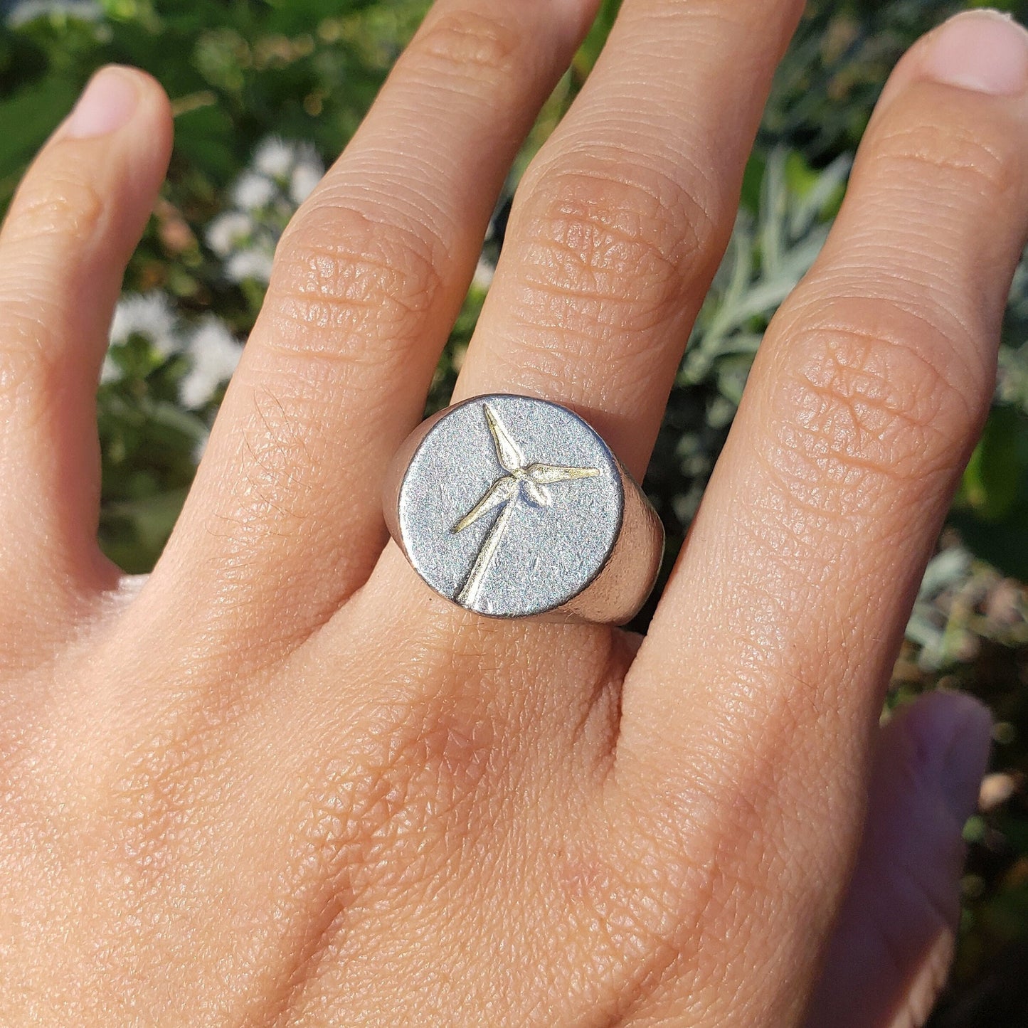 Modern windmill wax seal signet ring