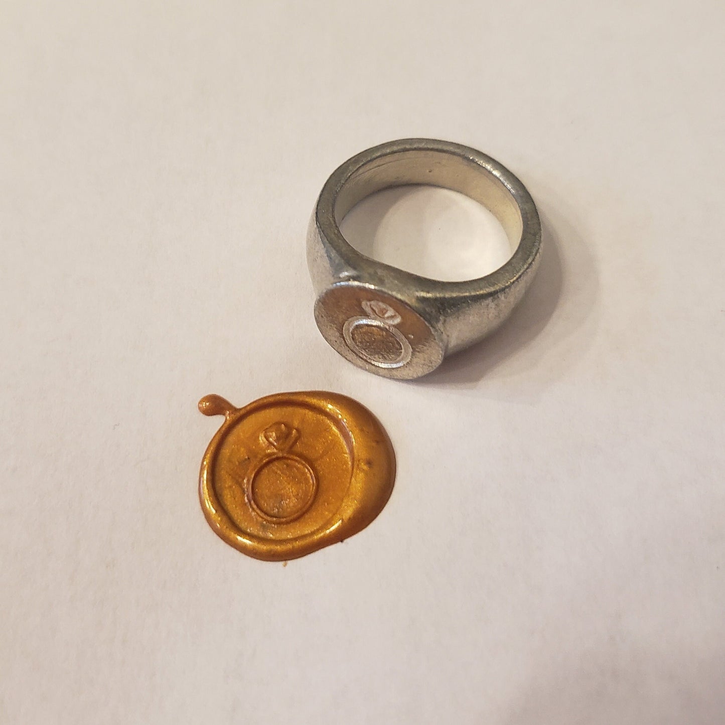 Engagement ring wax seal signet ring