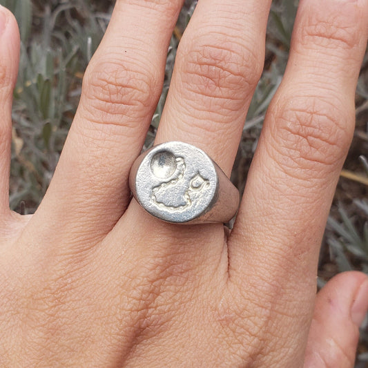 Ball and chain wax seal signet ring