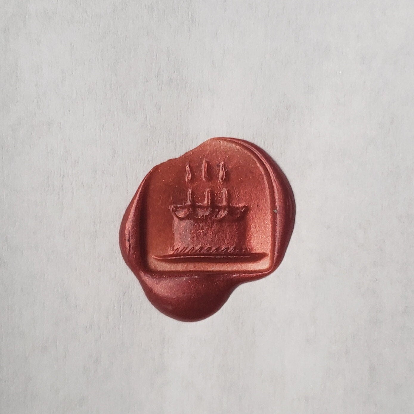 Birthday cake wax seal signet ring