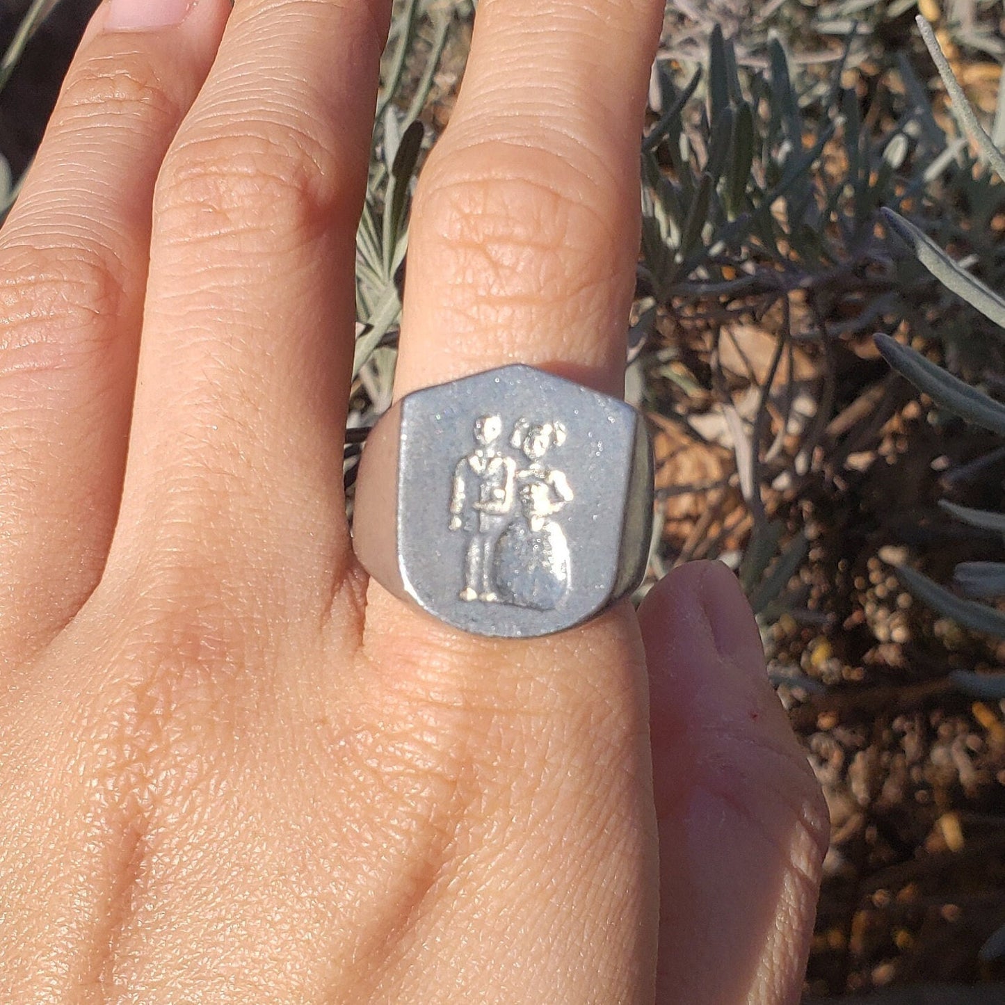 Wedding cake topper wax seal signet ring