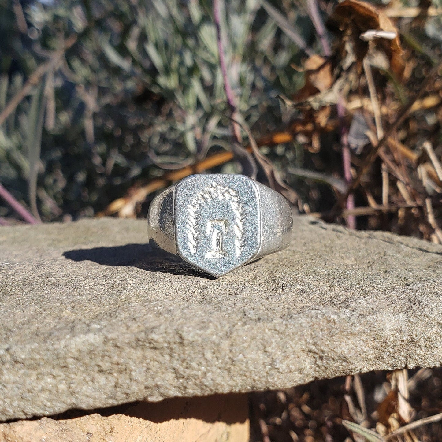 Flower arch wax seal signet ring