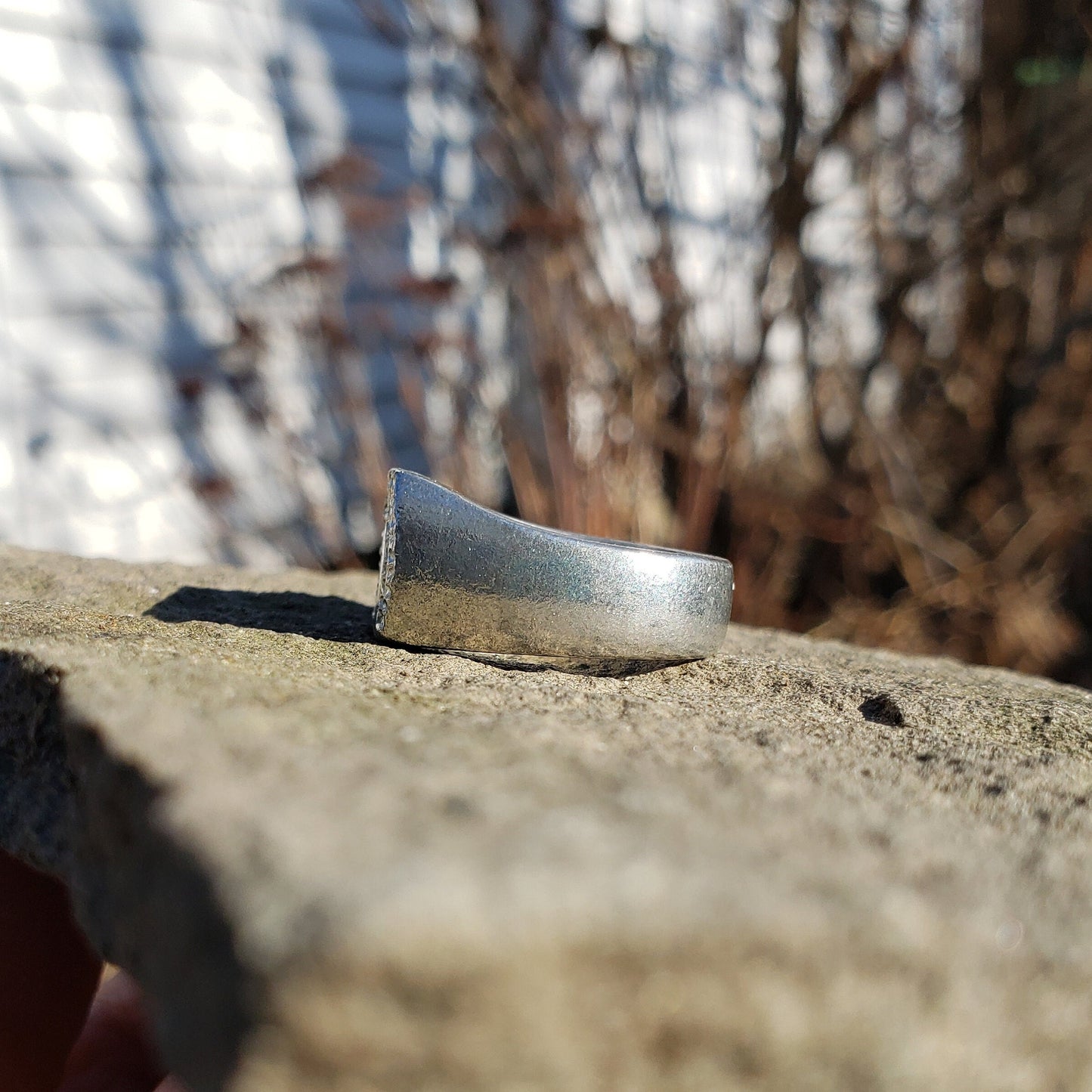 Stone arch wax seal signet ring