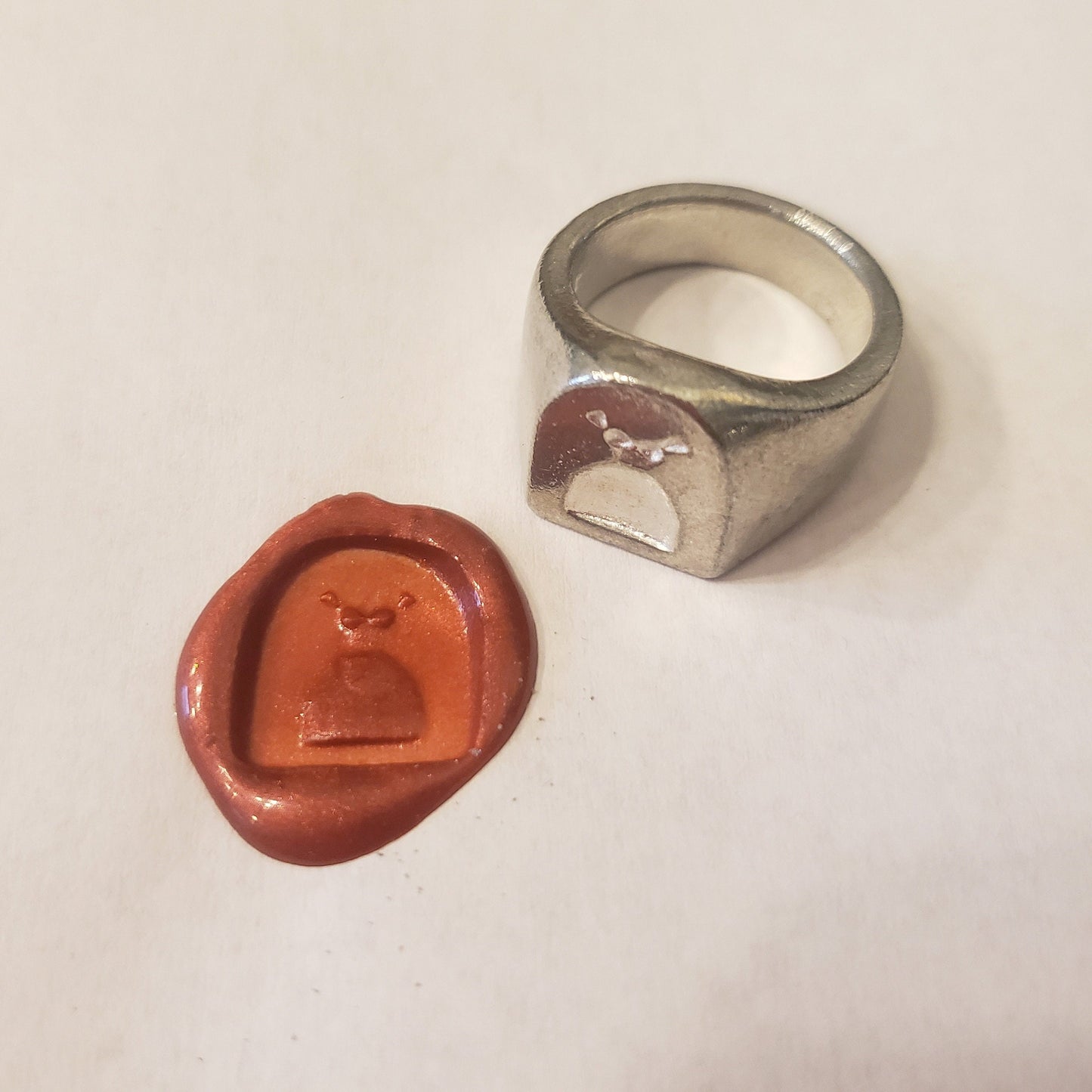 Wedding dress wax seal signet ring