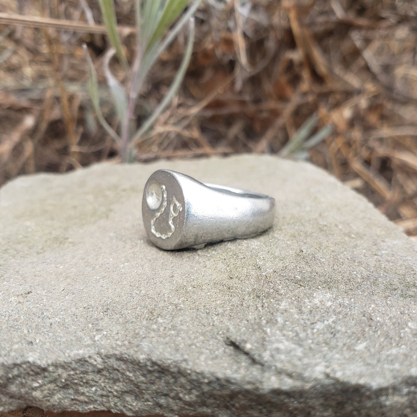 Ball and chain wax seal signet ring