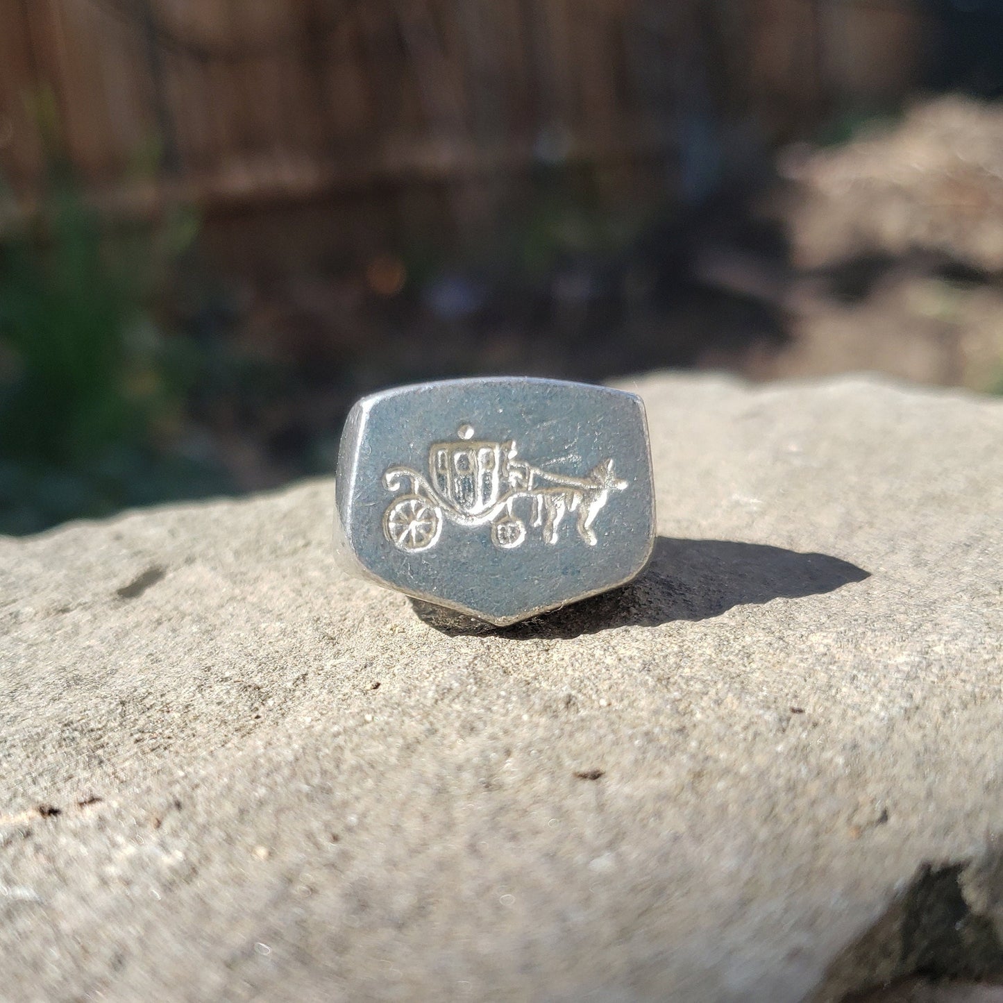 Carriage wax seal signet ring