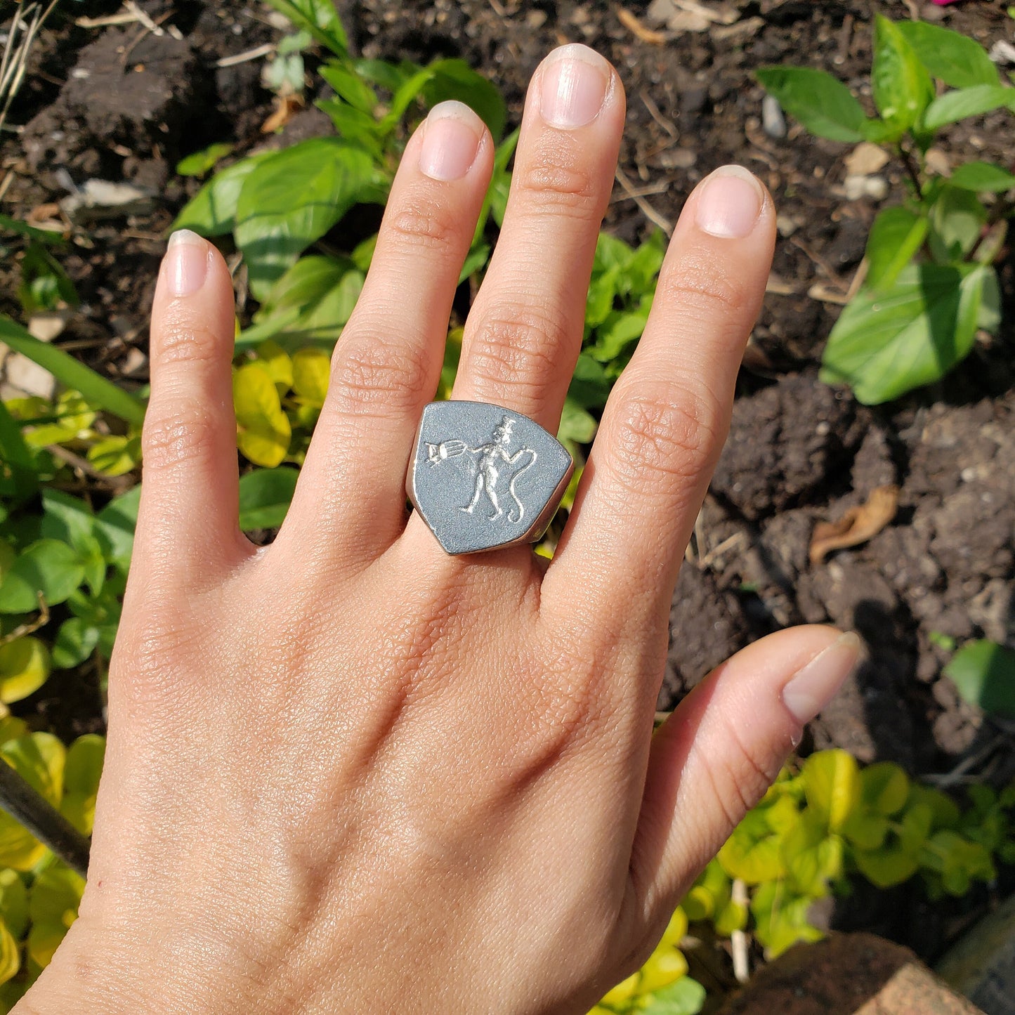 Lion tamer wax seal signet ring