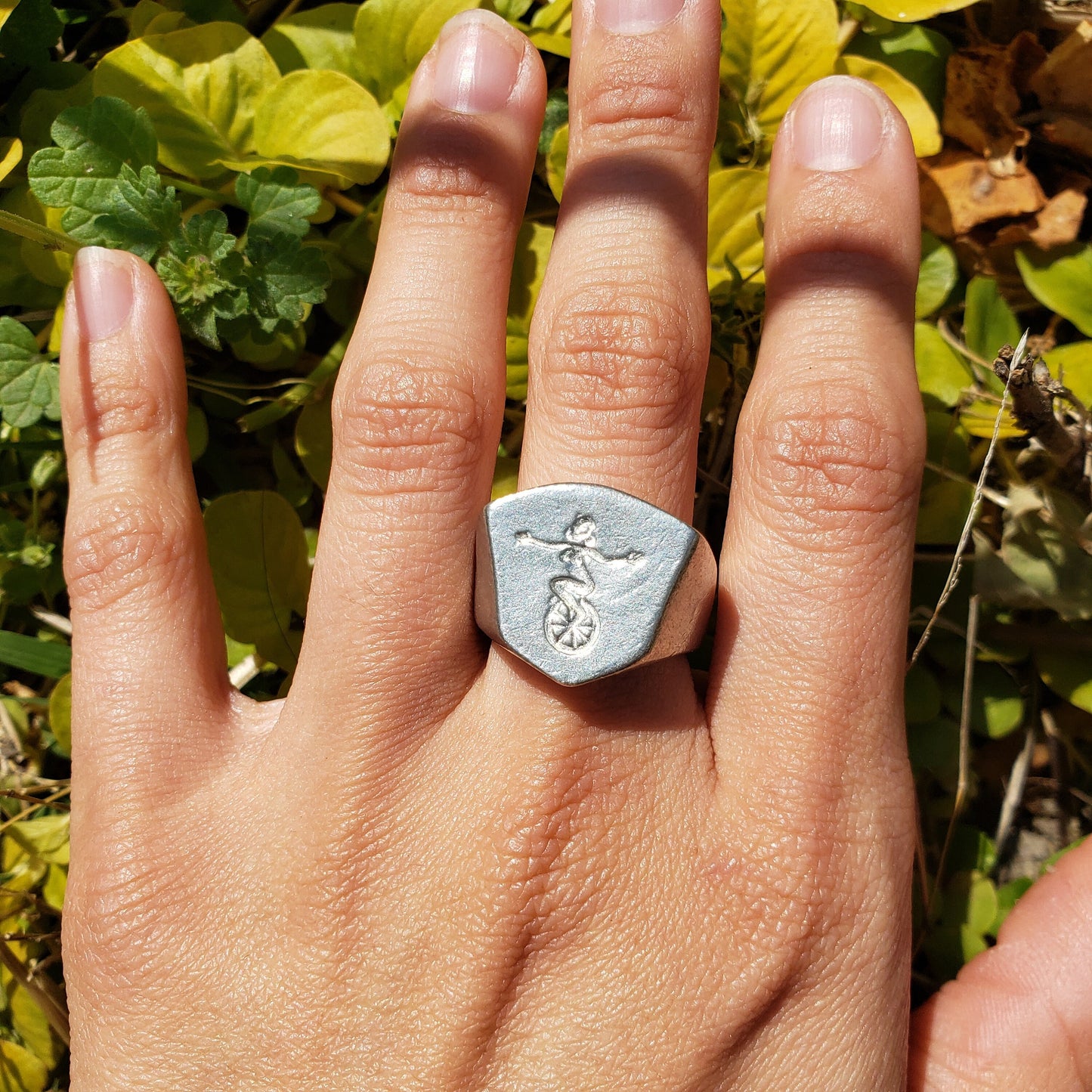 unicycle wax seal signet ring