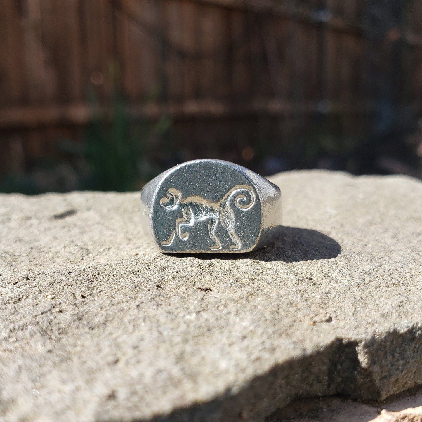 Capuchin monkey wax seal signet ring