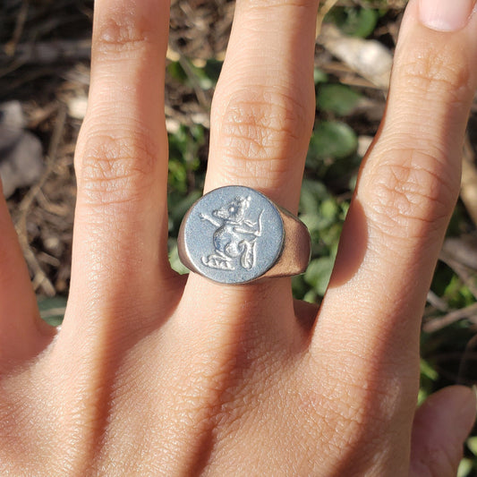 Mice skater wax seal signet ring