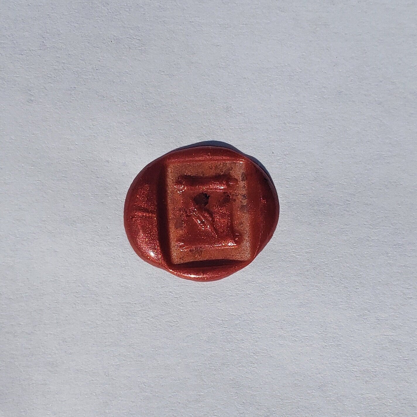 Scroll and quill wax seal signet ring