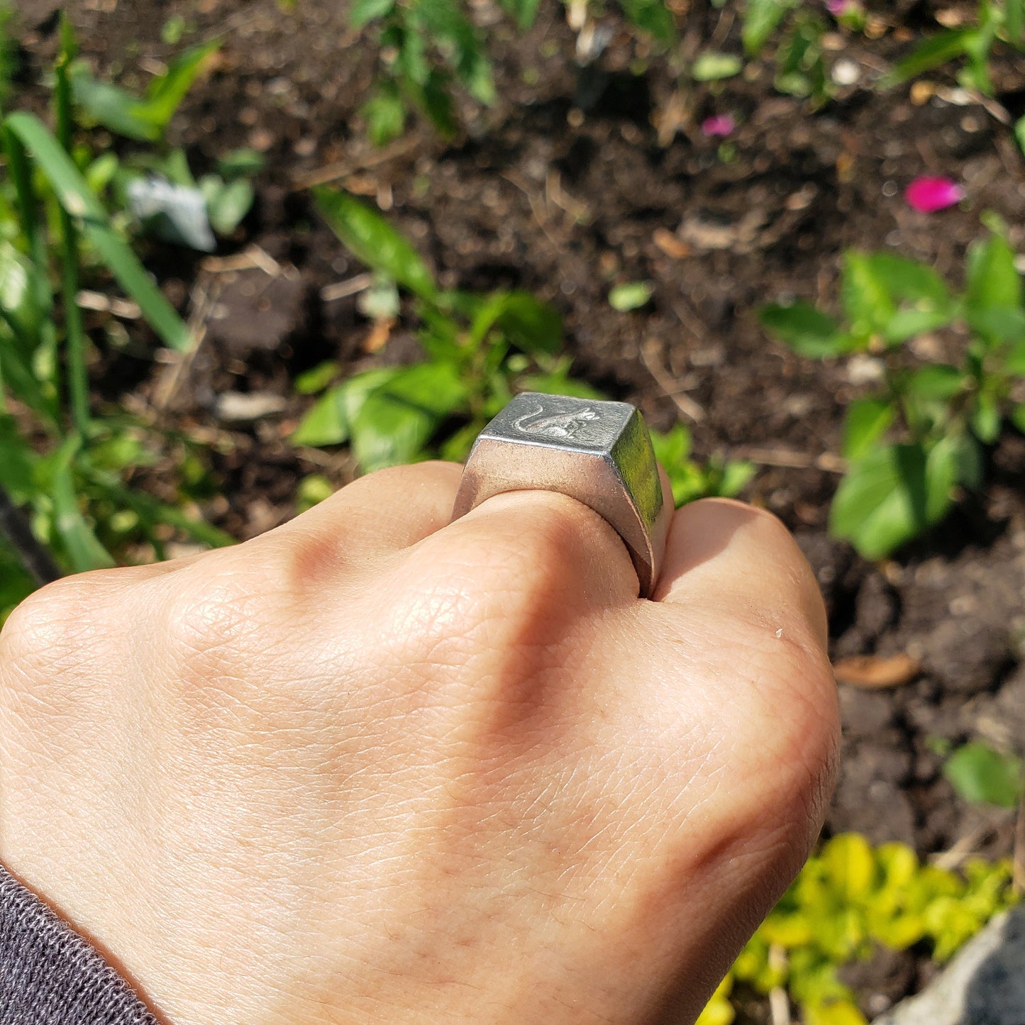 Cat wax seal signet ring