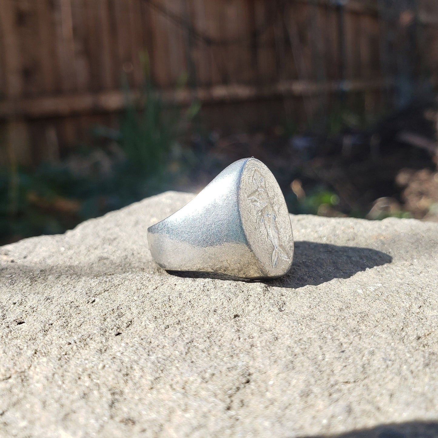 Holy mackerel wax seal signet ring