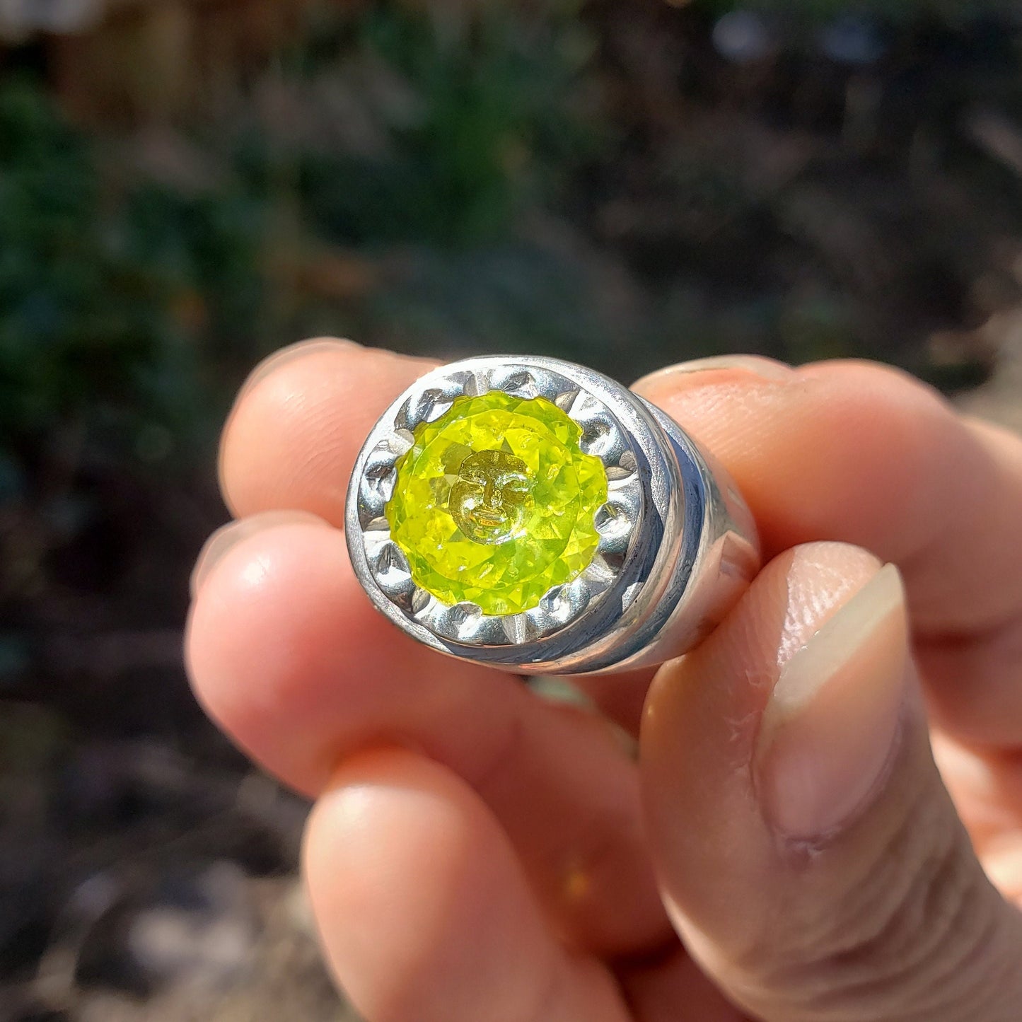 YAG sun silver ring