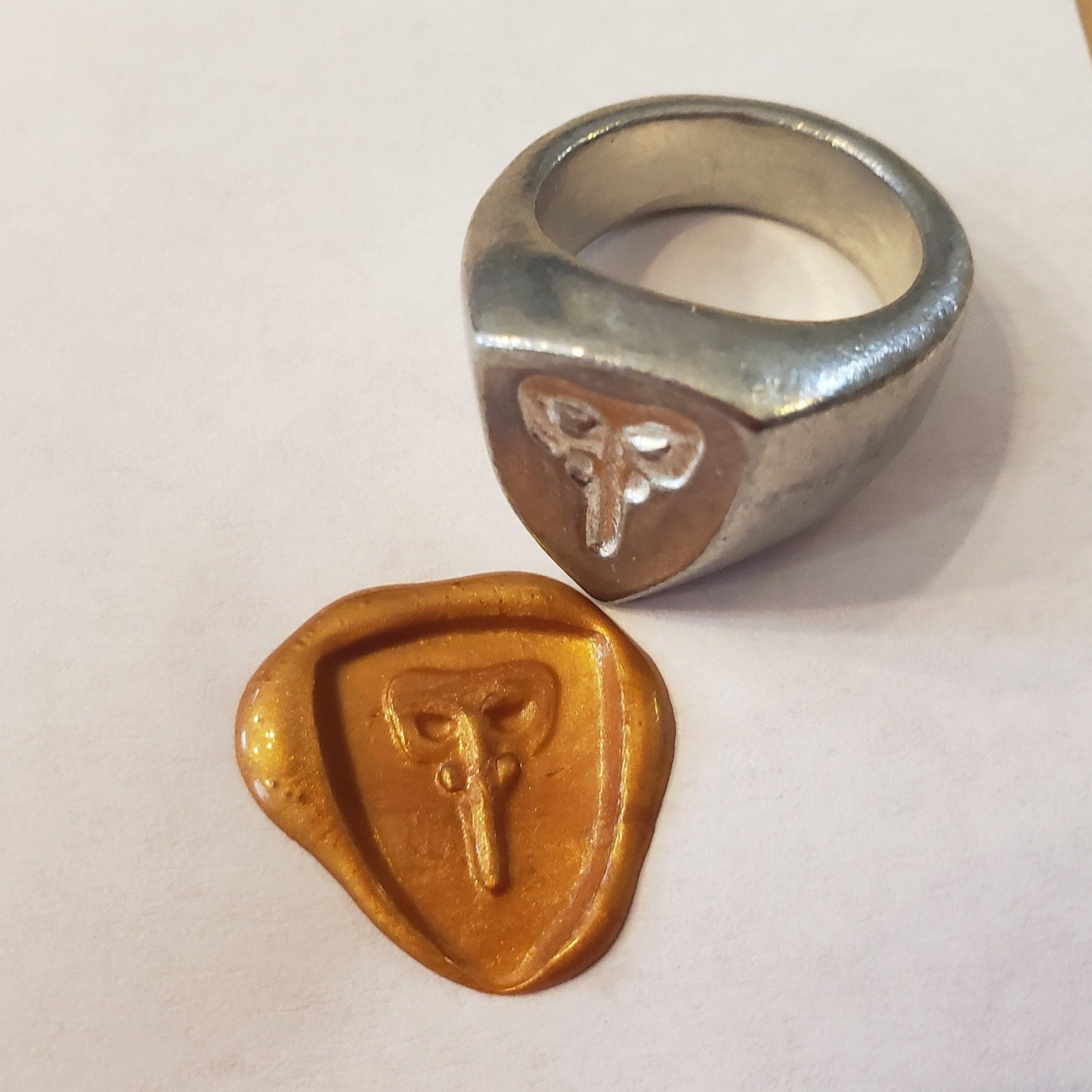 Scaramouche mask wax seal signet ring