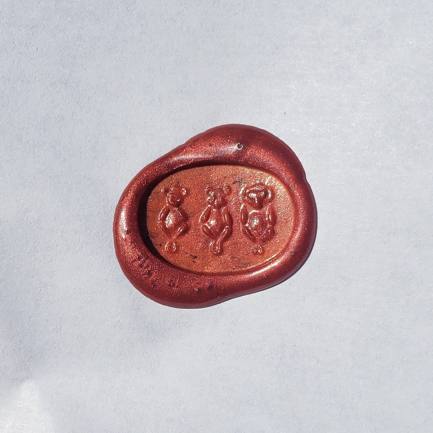 No evil monkeys wax seal signet ring