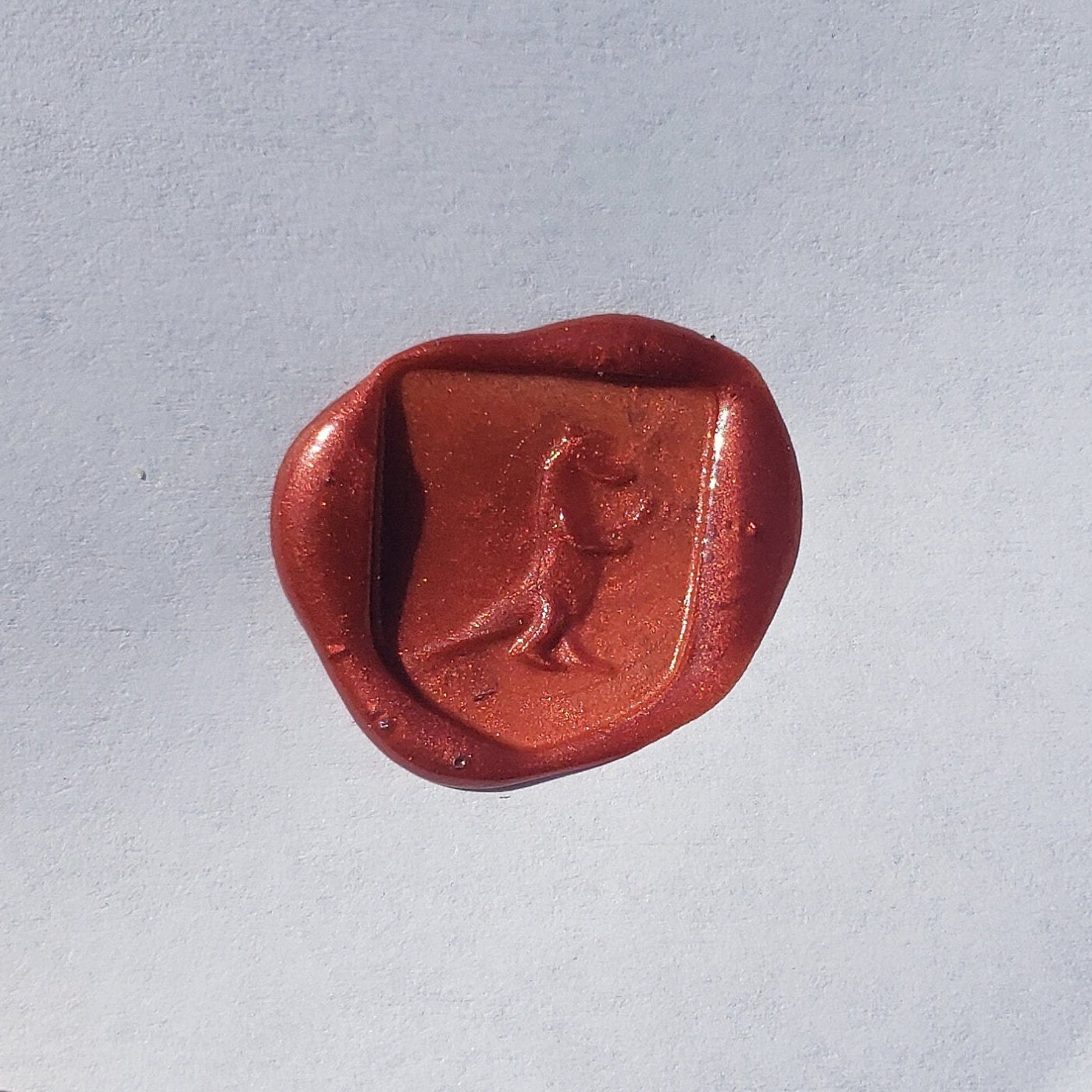 Weasel rampant wax seal signet ring