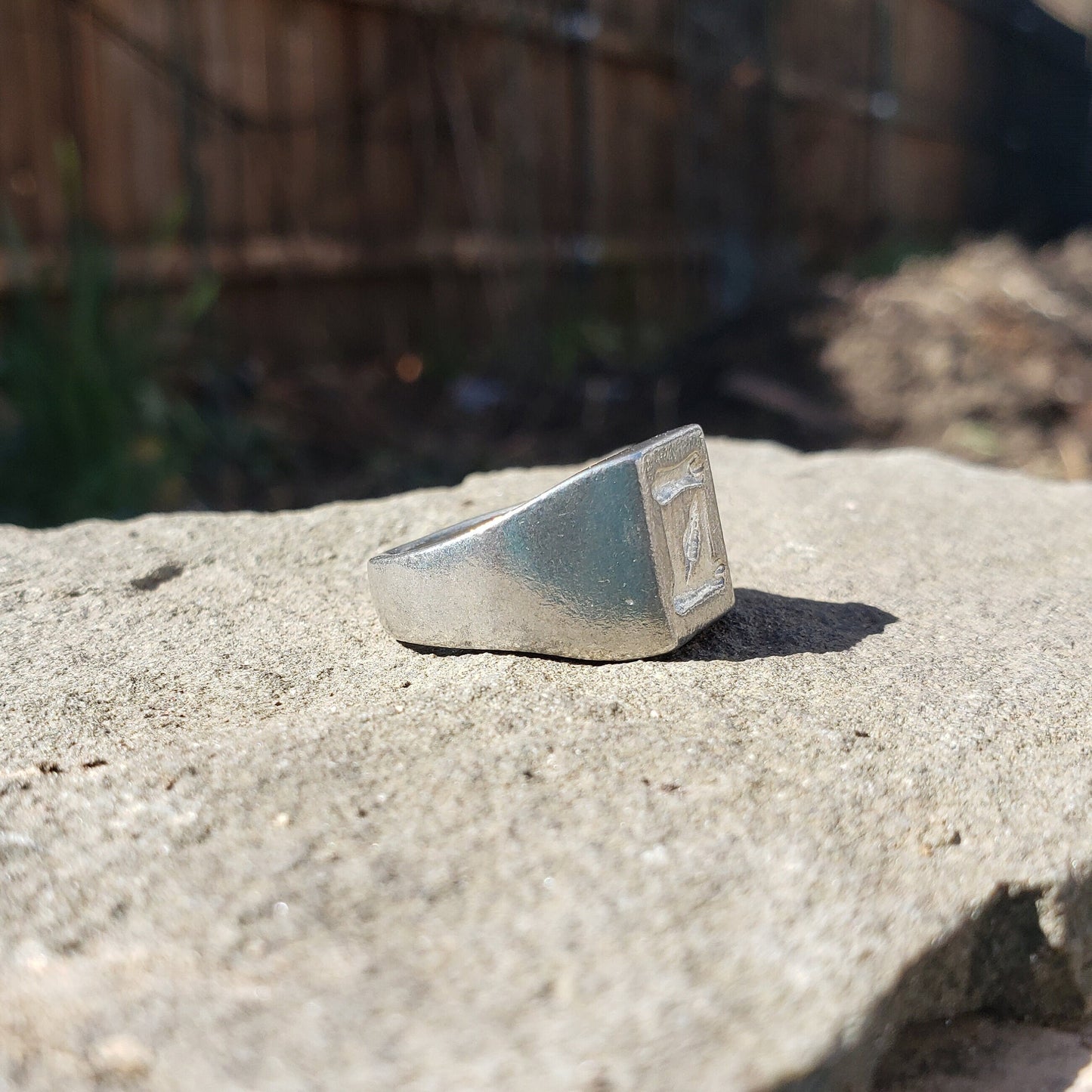 Scroll and quill wax seal signet ring