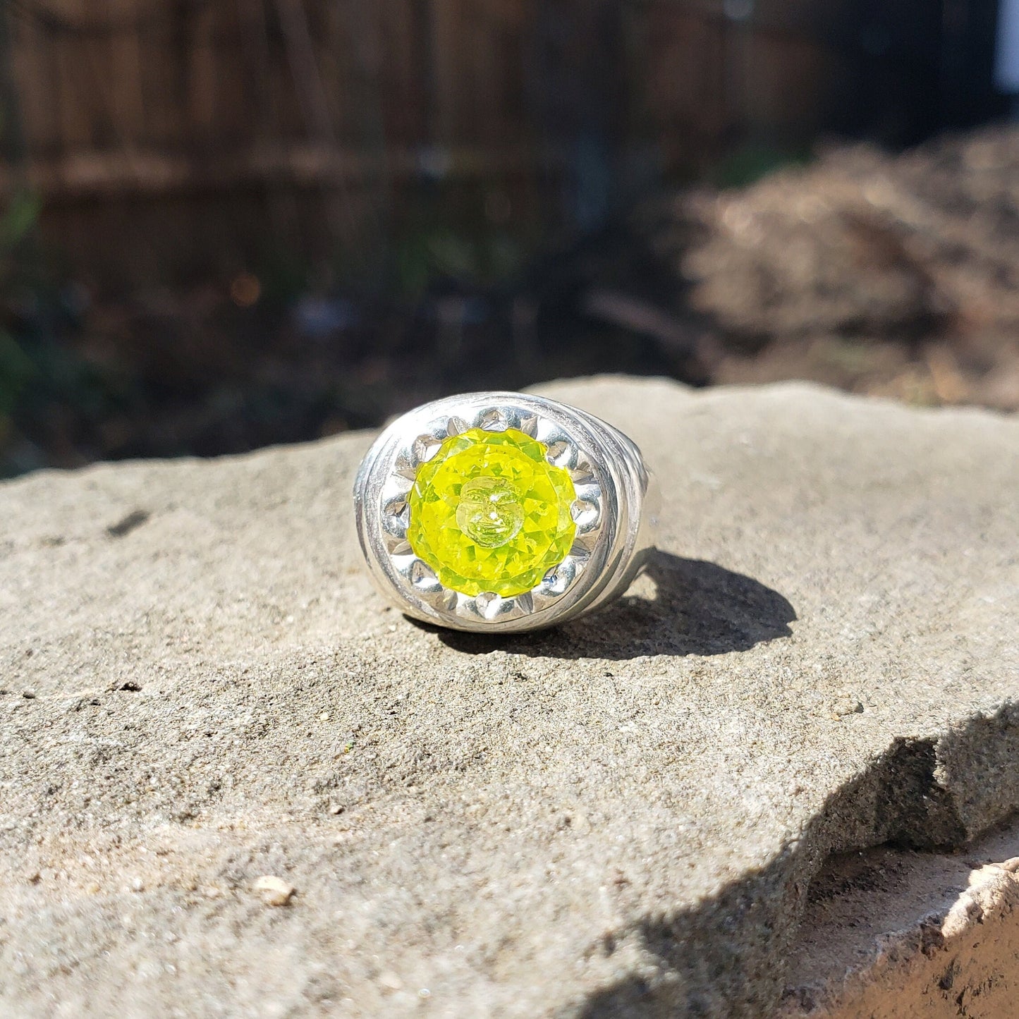 YAG sun silver ring