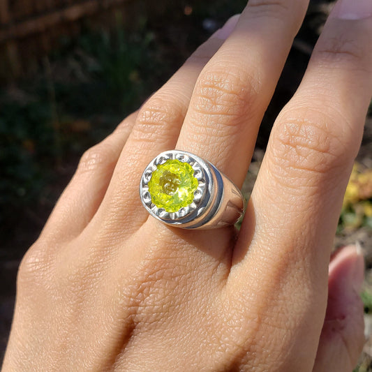 YAG sun silver ring