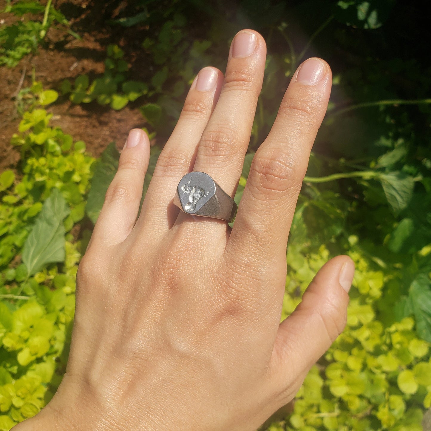 Circus elephant wax seal signet ring