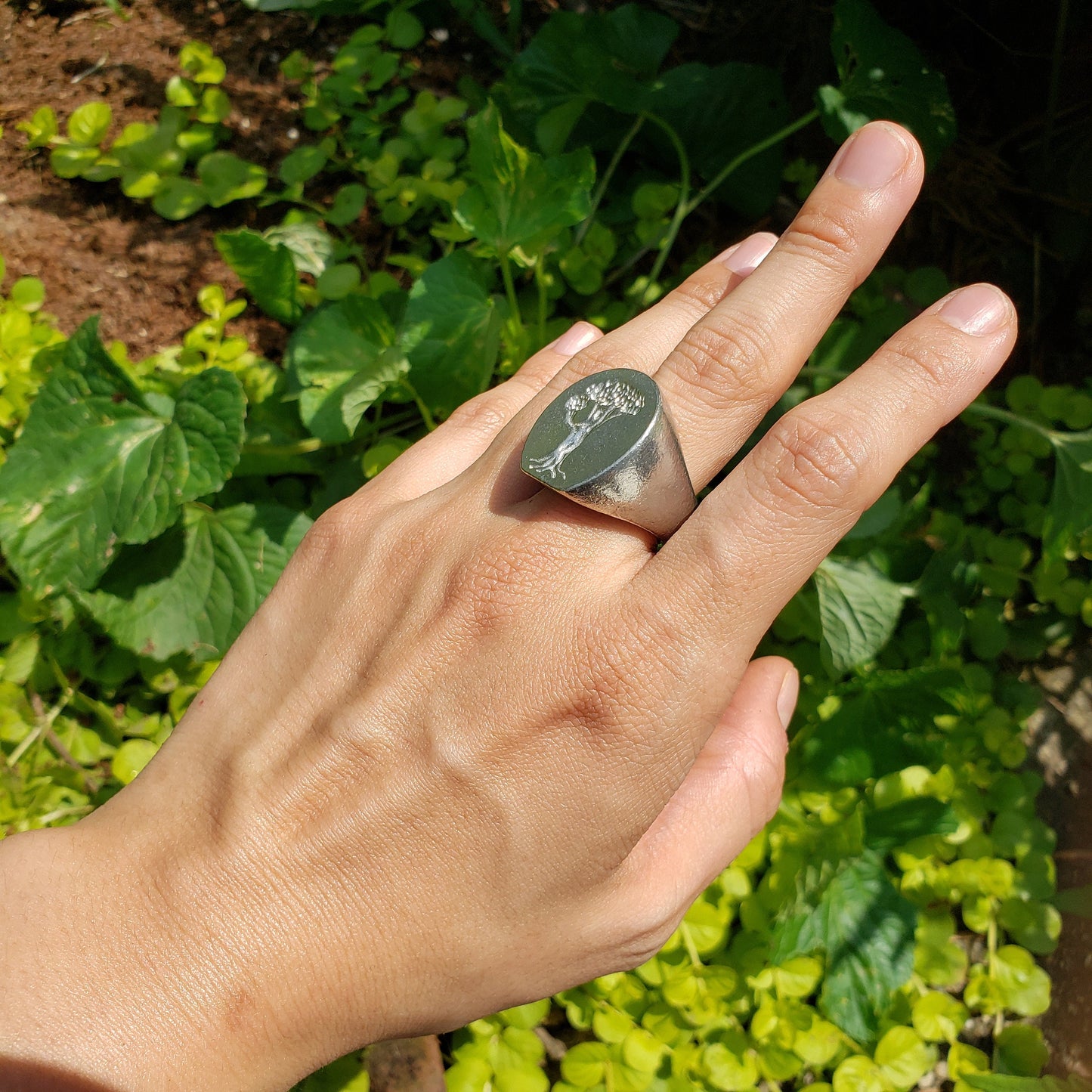 Summer dryad wax seal signet ring