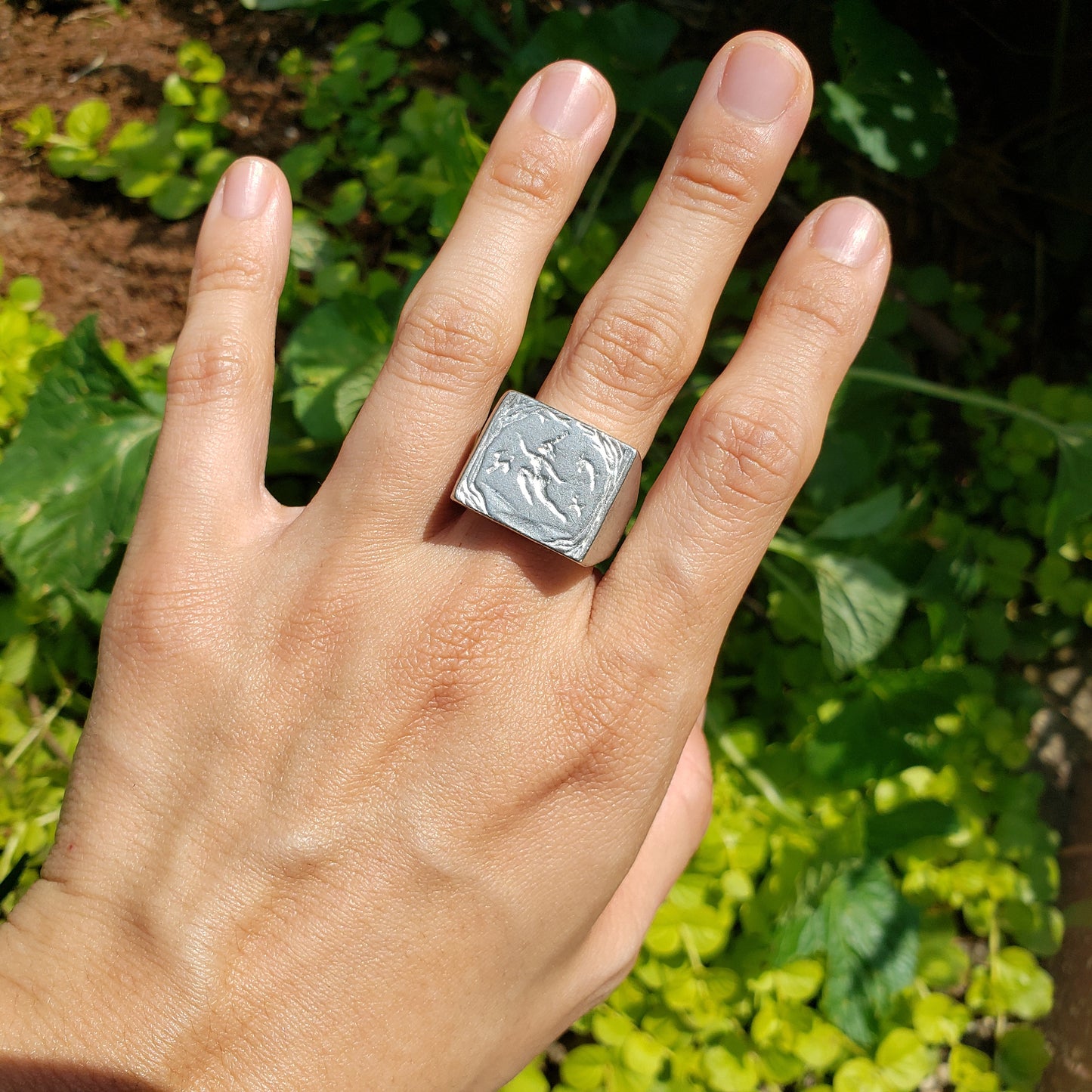 Deer woman wax seal signet ring