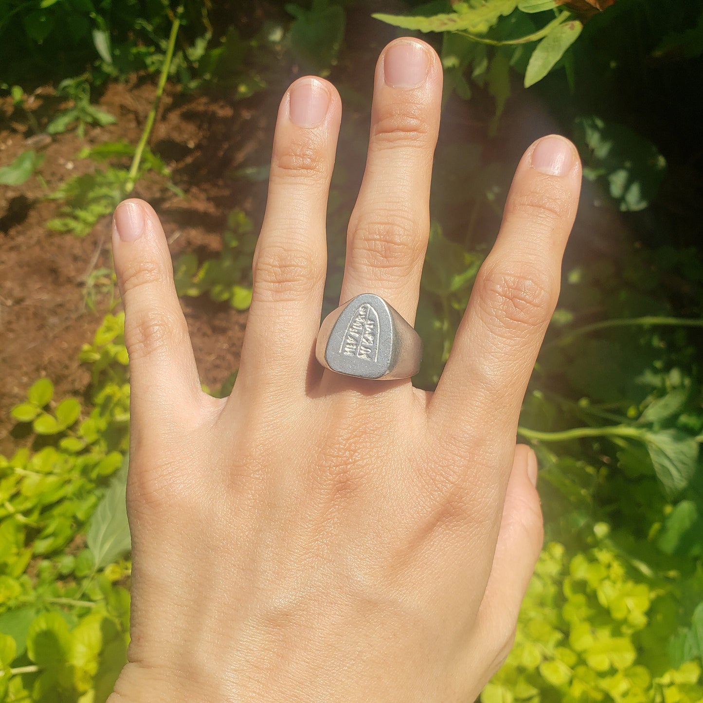 Draugr stone wax seal signet ring