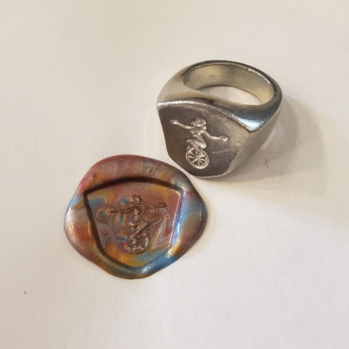 unicycle wax seal signet ring