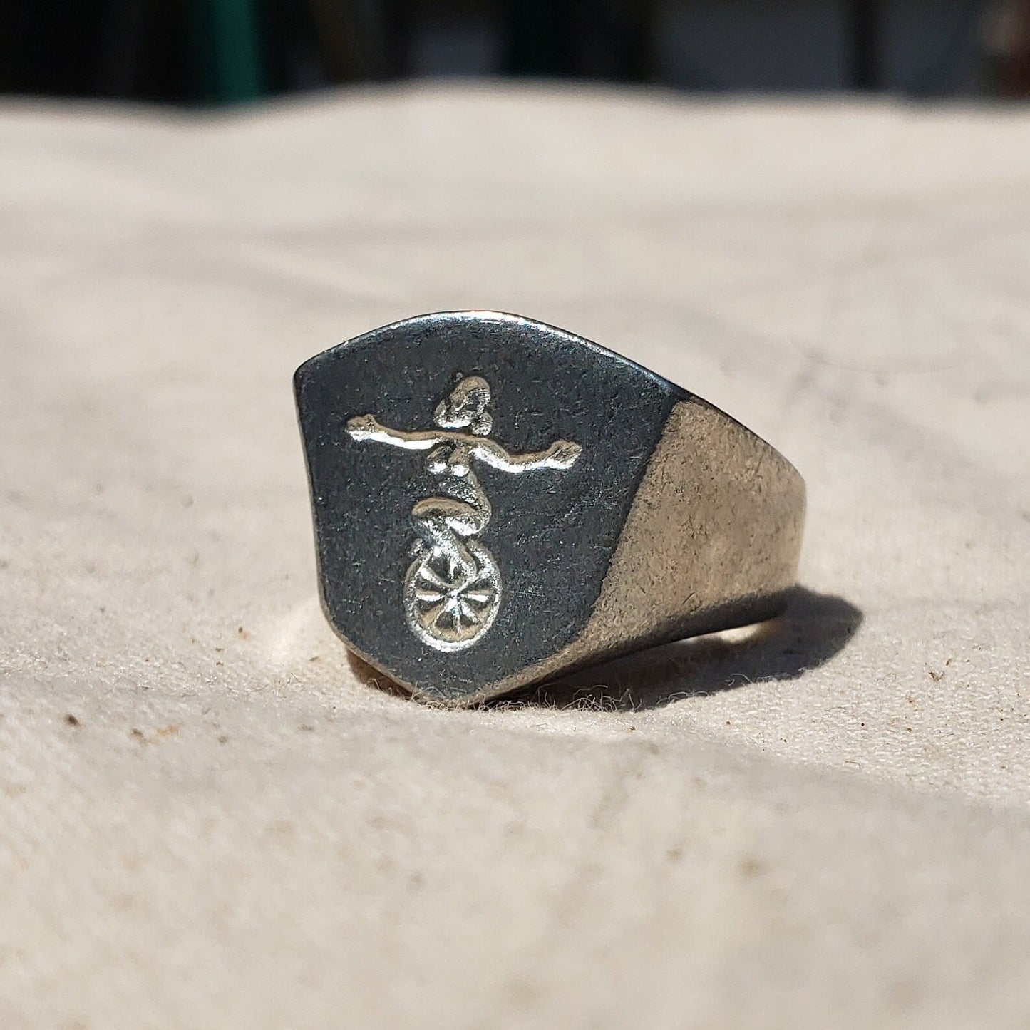 unicycle wax seal signet ring