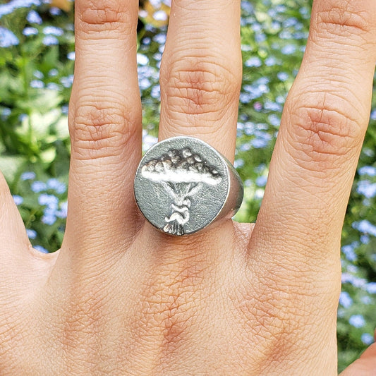 Tree hugger wax seal signet ring