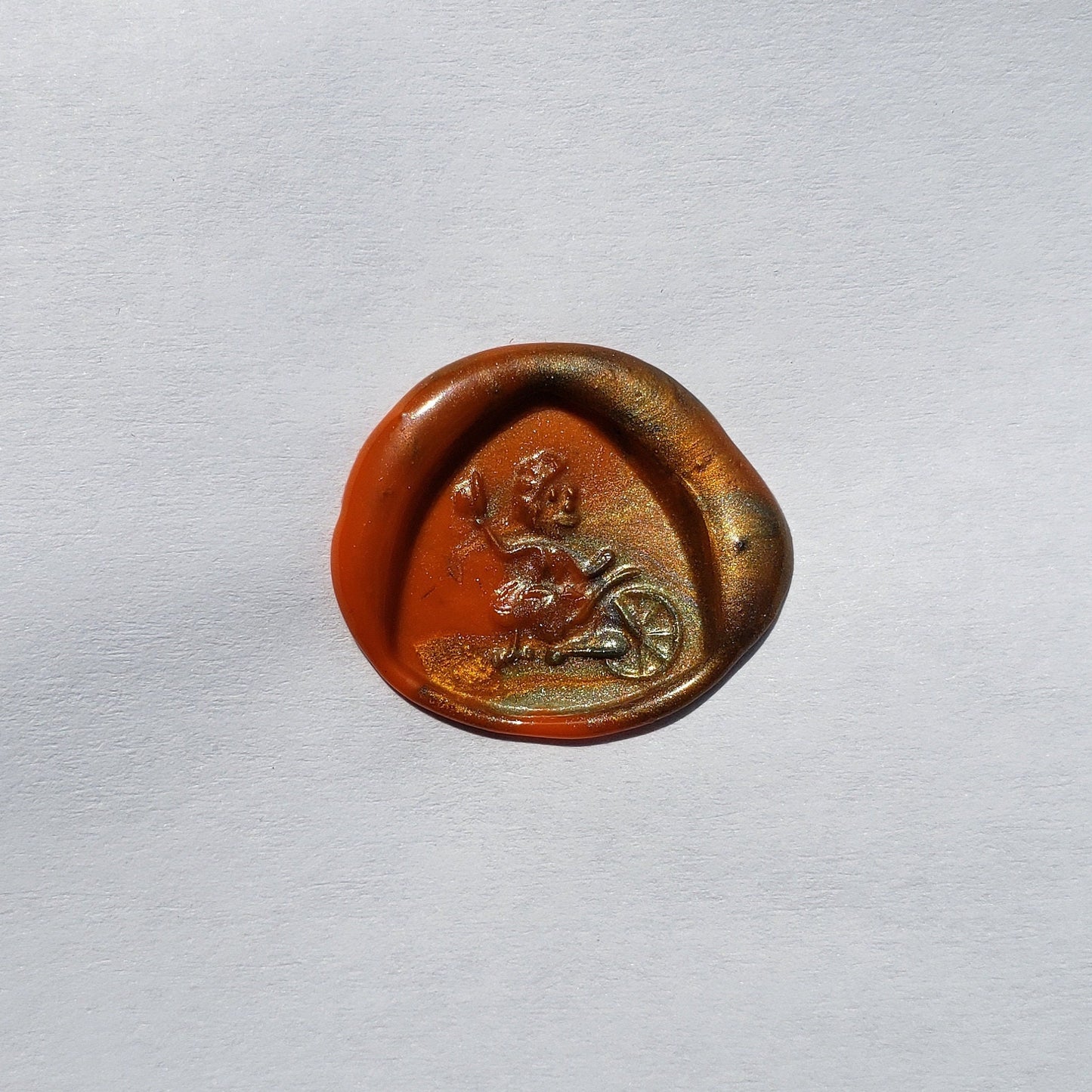 Tricycle clown wax seal signet ring