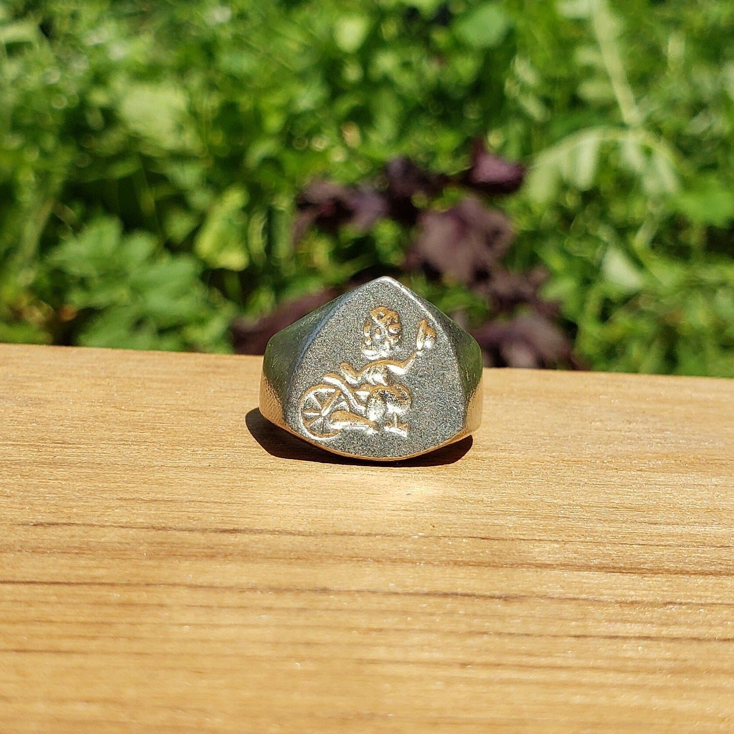 Tricycle clown wax seal signet ring