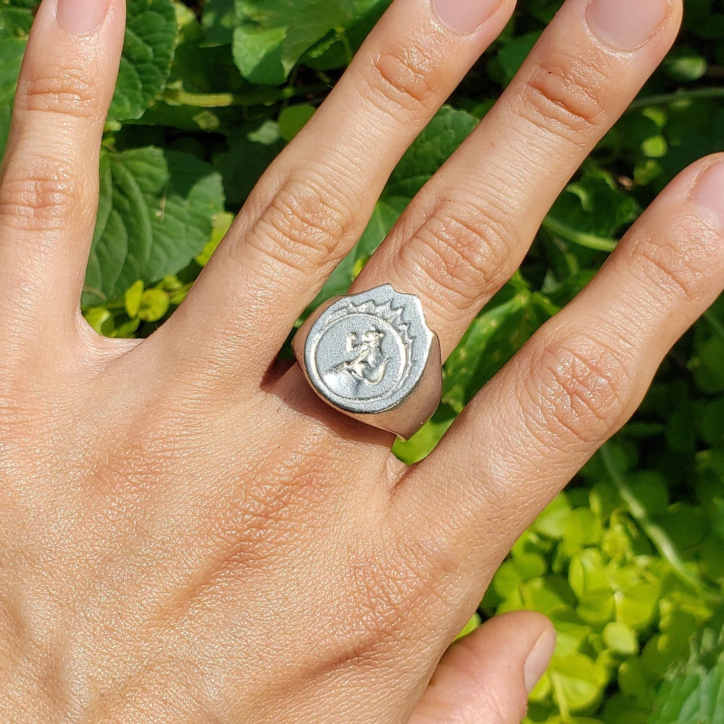 Circus tiger wax seal signet ring