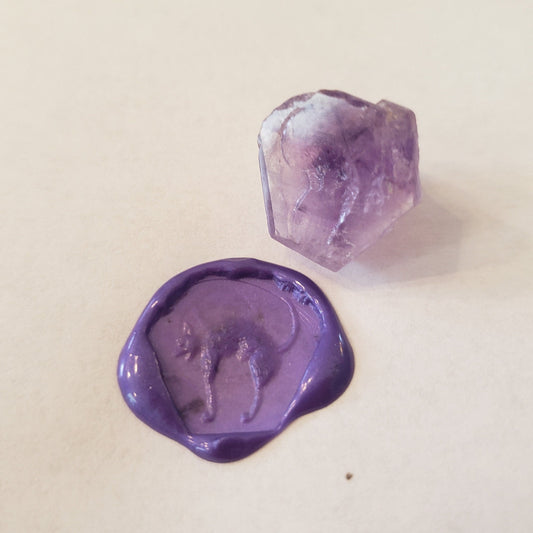 Cat amethyst Crystal wax seal stamp