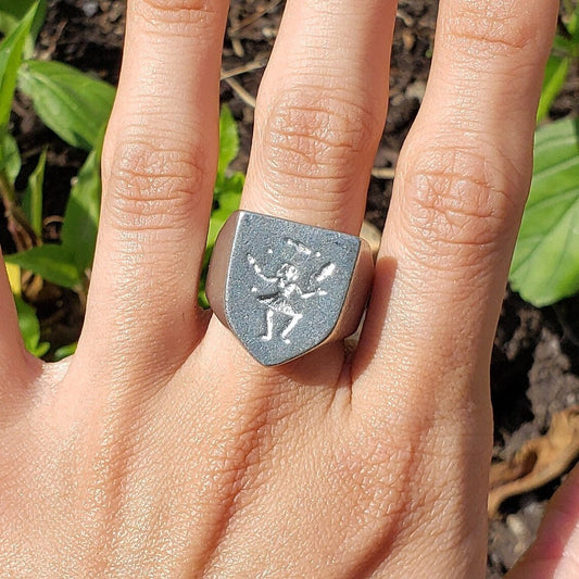 Juggler wax seal signet ring