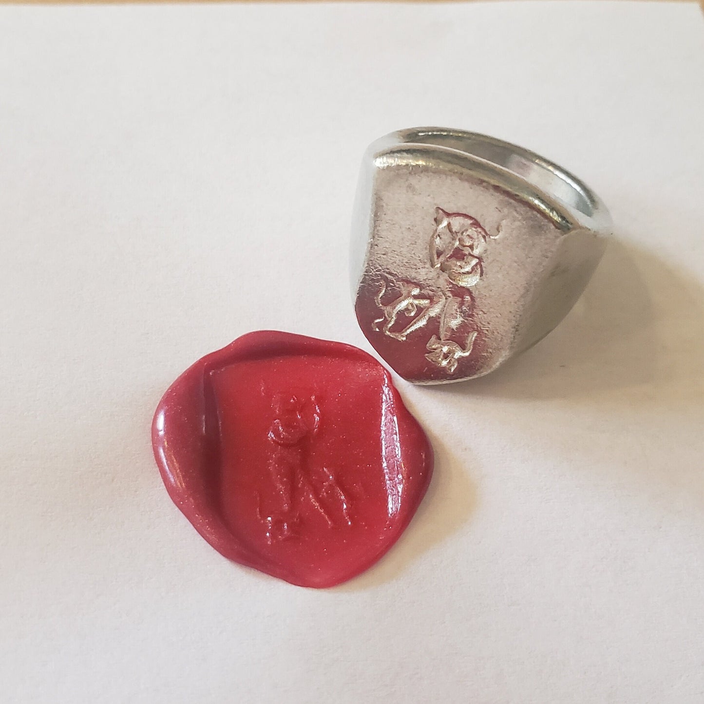 Cat lady wax seal signet ring