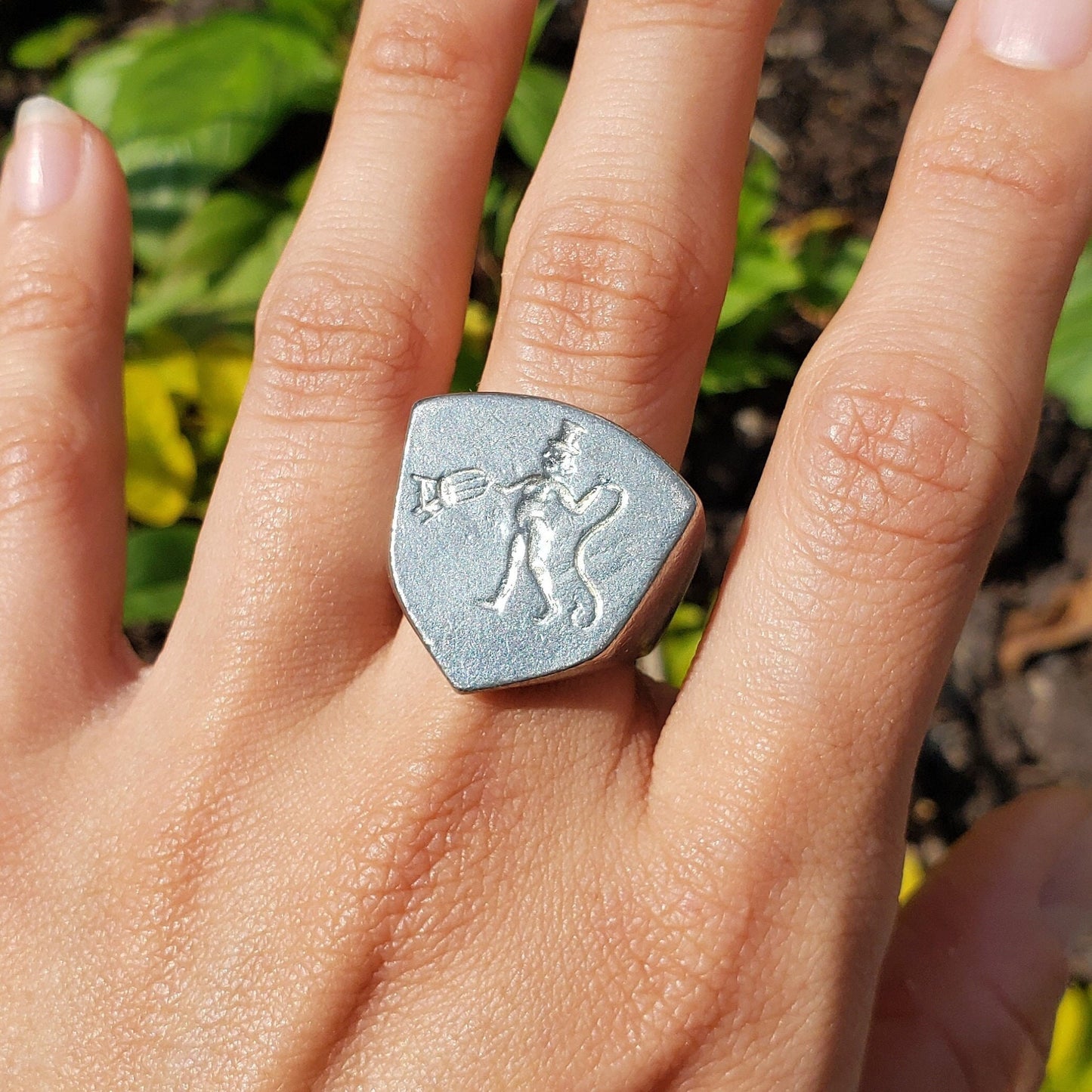 Lion tamer wax seal signet ring