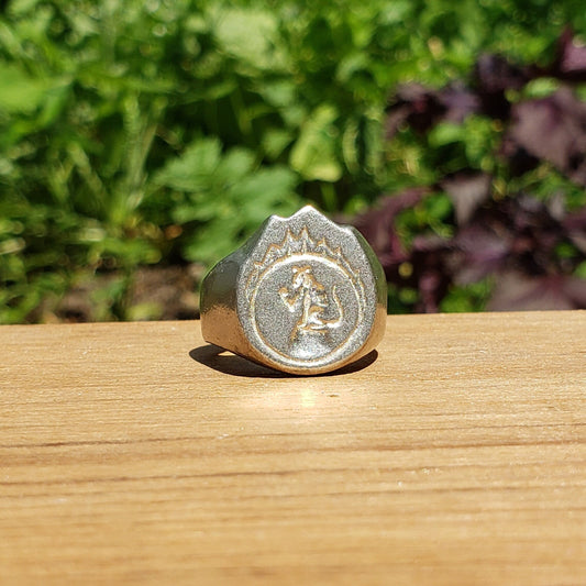 Circus tiger wax seal signet ring