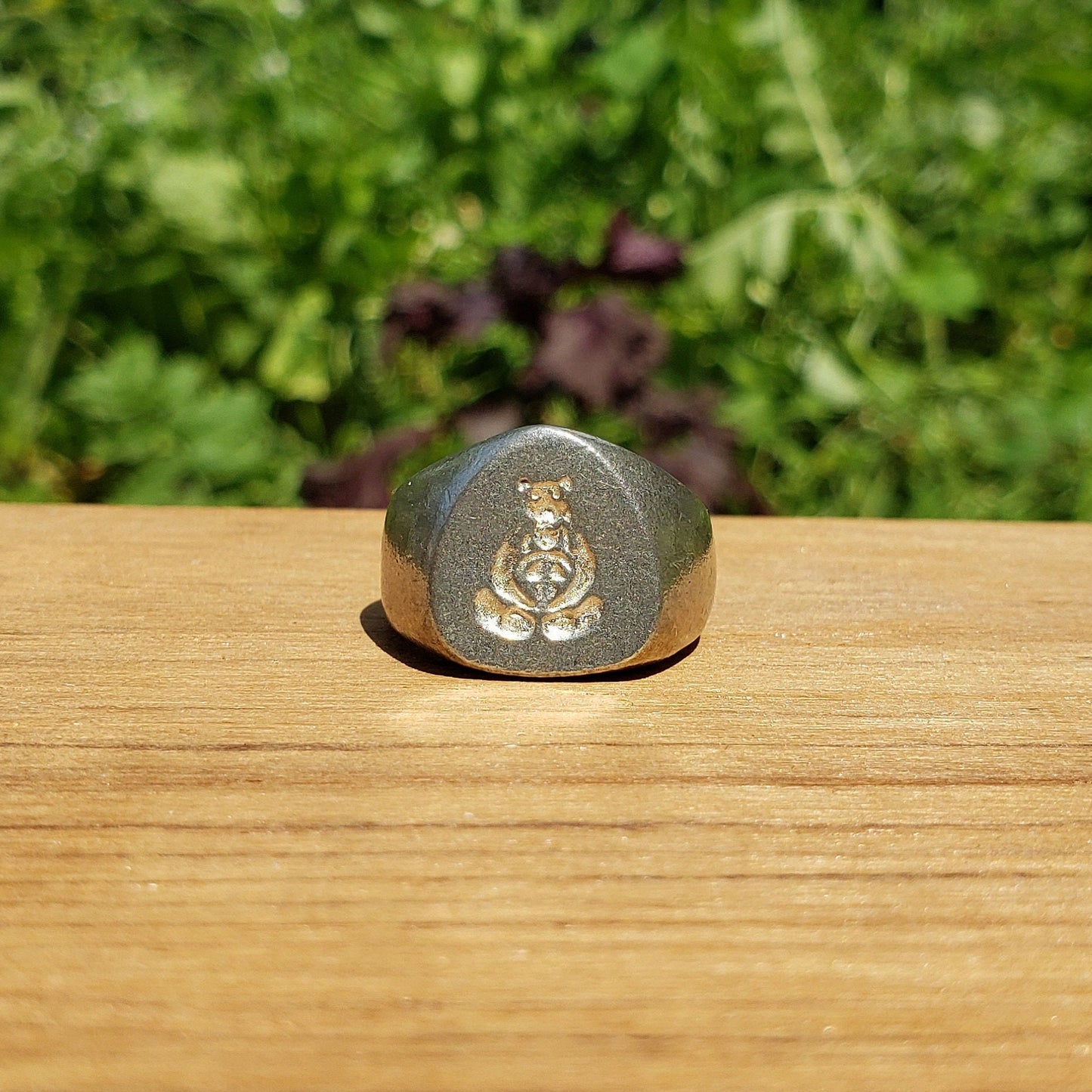 Bear woman wax seal signet ring