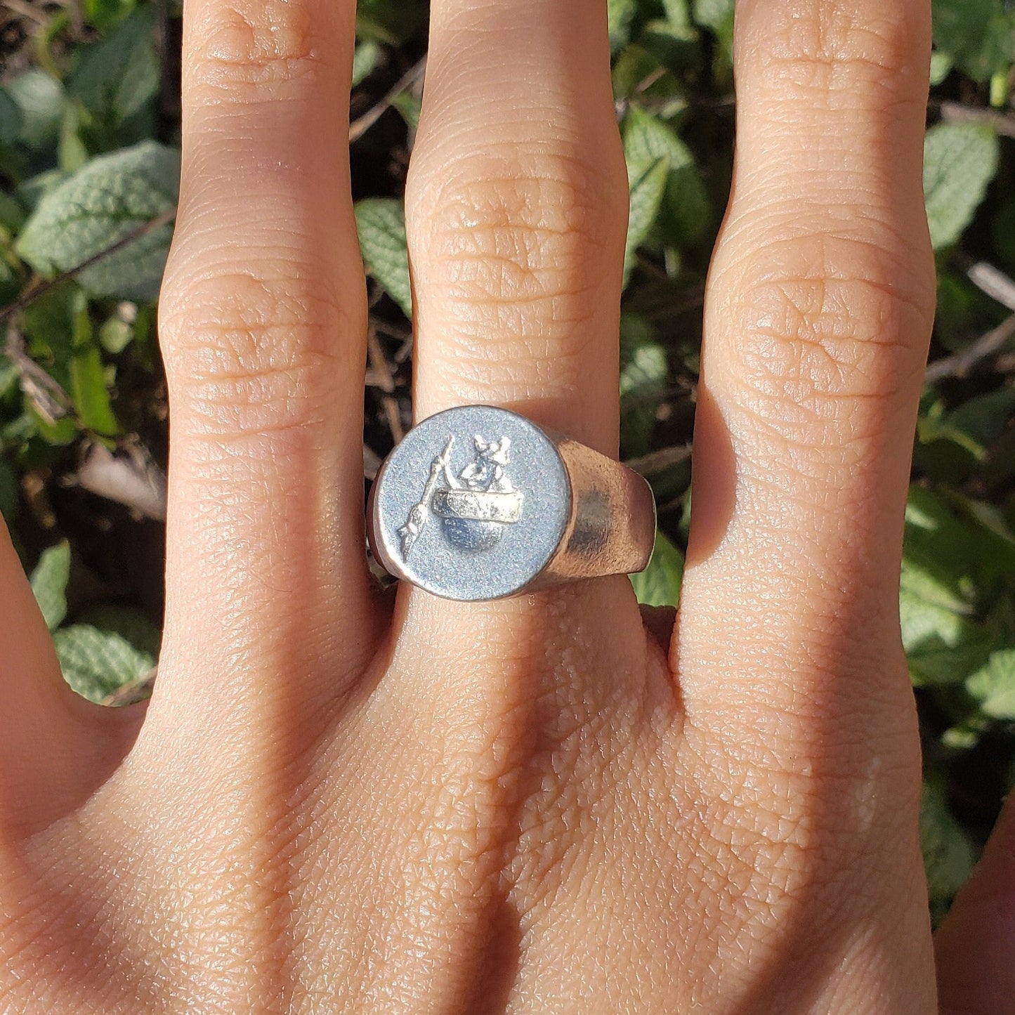 Baba yaga wax seal signet ring