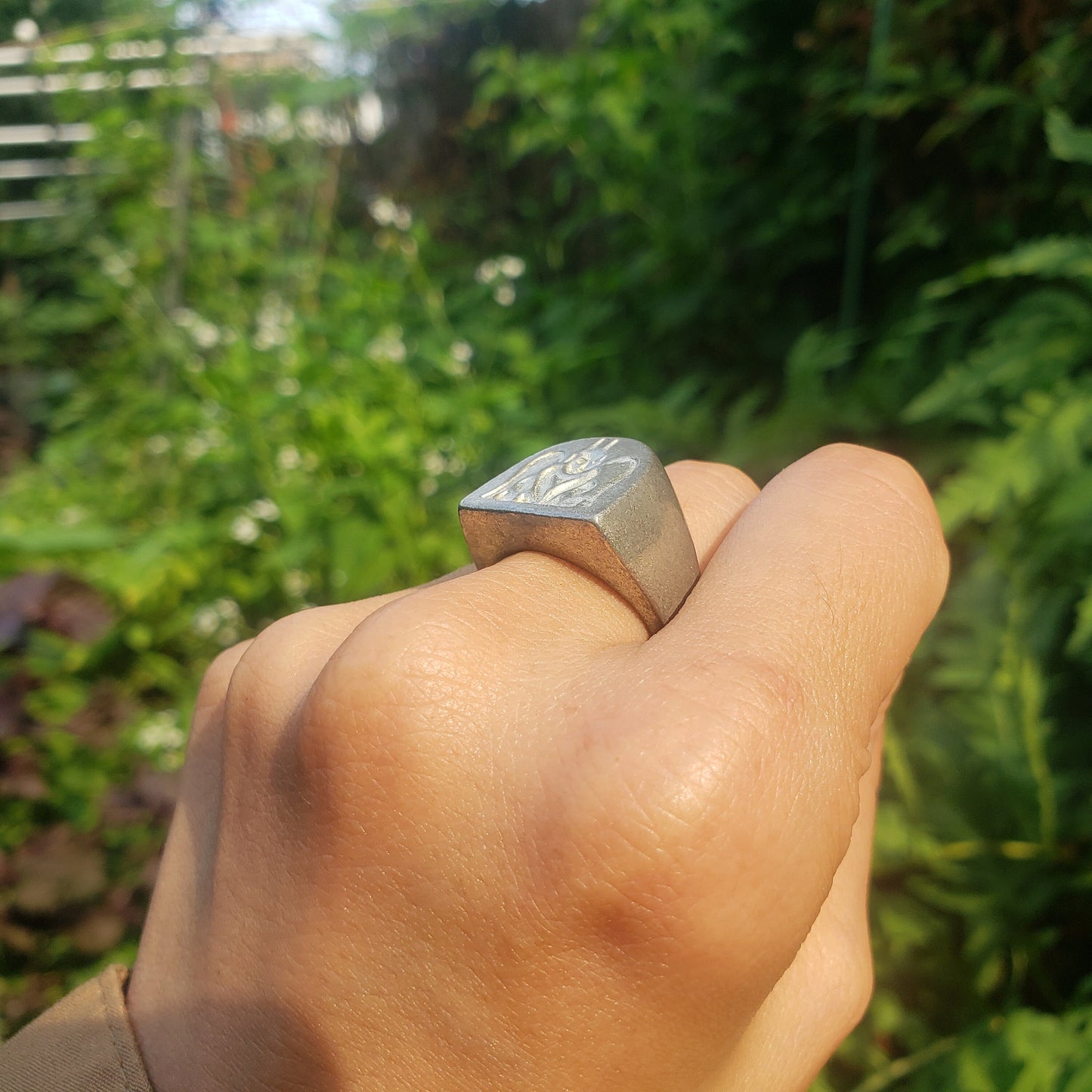 Gargoyle wax seal signet ring