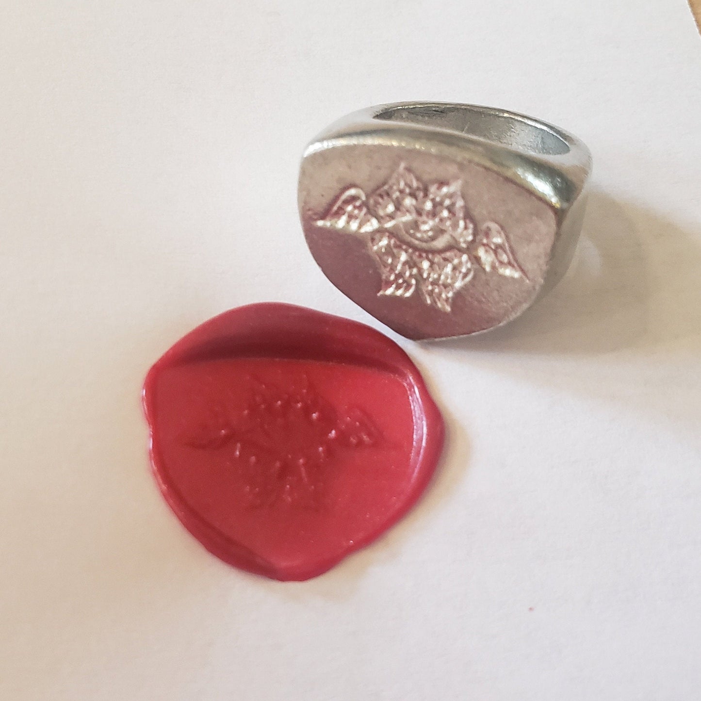 Seraphim wax seal signet ring