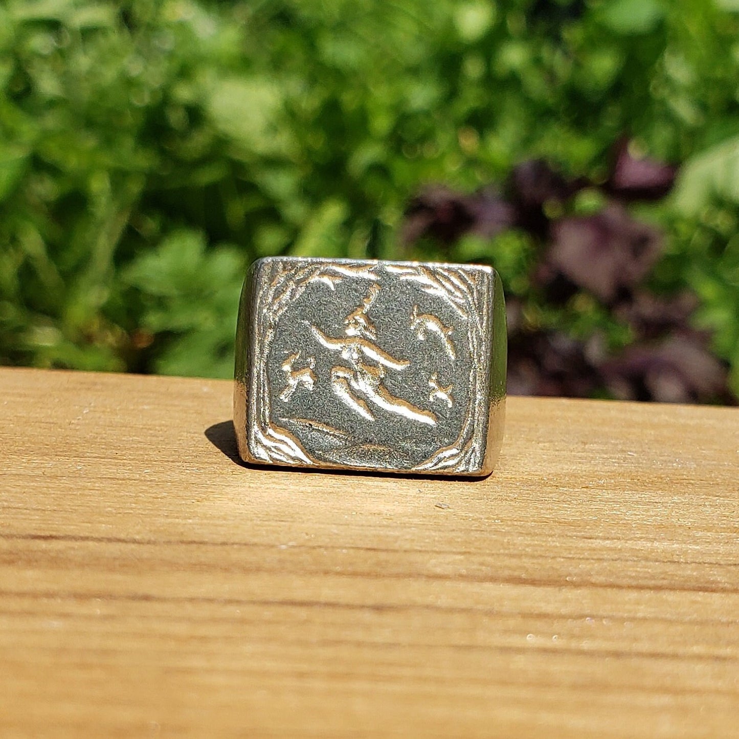 Deer woman wax seal signet ring