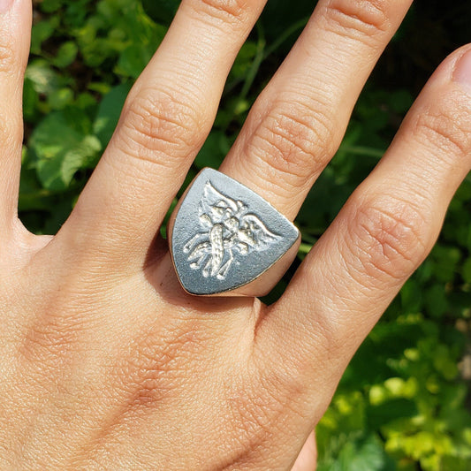 Cherubim wax seal signet ring