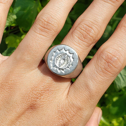 Ophanim wax seal signet ring