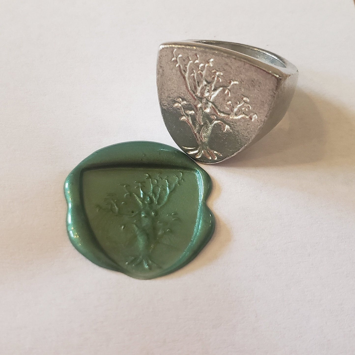 Spring dryad wax seal signet ring